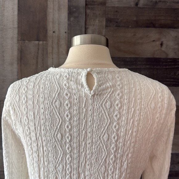 Gorgeous white peasant top medium boho angelic coquette romantic flower power - Picture 6 of 13